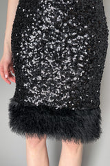 Moschino Jeans Stretch Skirt with Sequins in Black Vancouver. Shop Online or in Store.