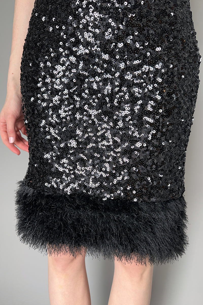 Black sequin stretch skirt deals