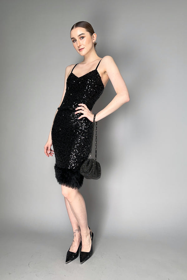 Moschino Jeans Stretch Skirt with Sequins in Black Vancouver. Shop Online or in Store.