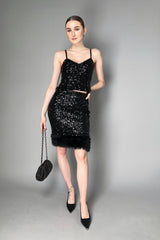 Moschino Jeans Stretch Skirt with Sequins in Black Vancouver. Shop Online or in Store.
