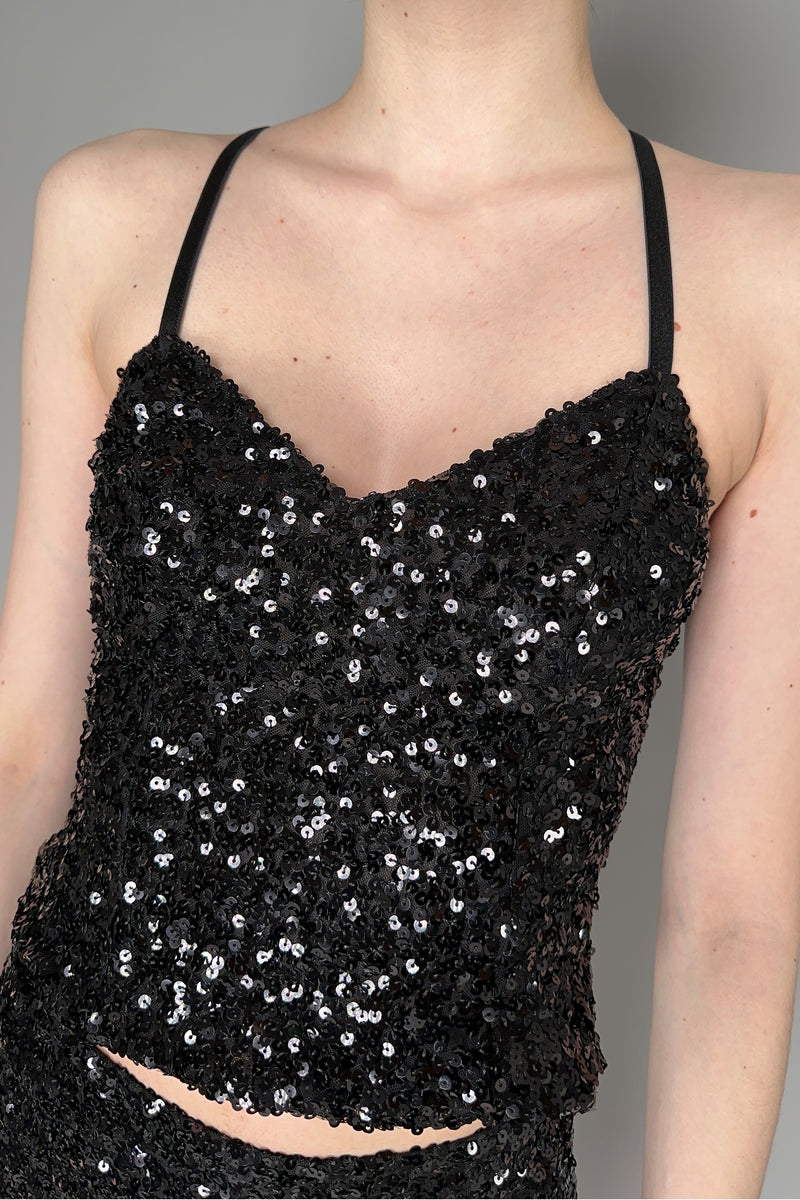 Moschino Jeans Sequin Camisole in Black