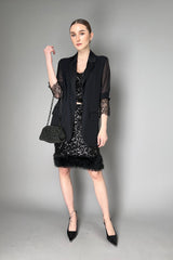 Moschino Jeans Stretch Skirt with Sequins in Black Vancouver. Shop Online or in Store.
