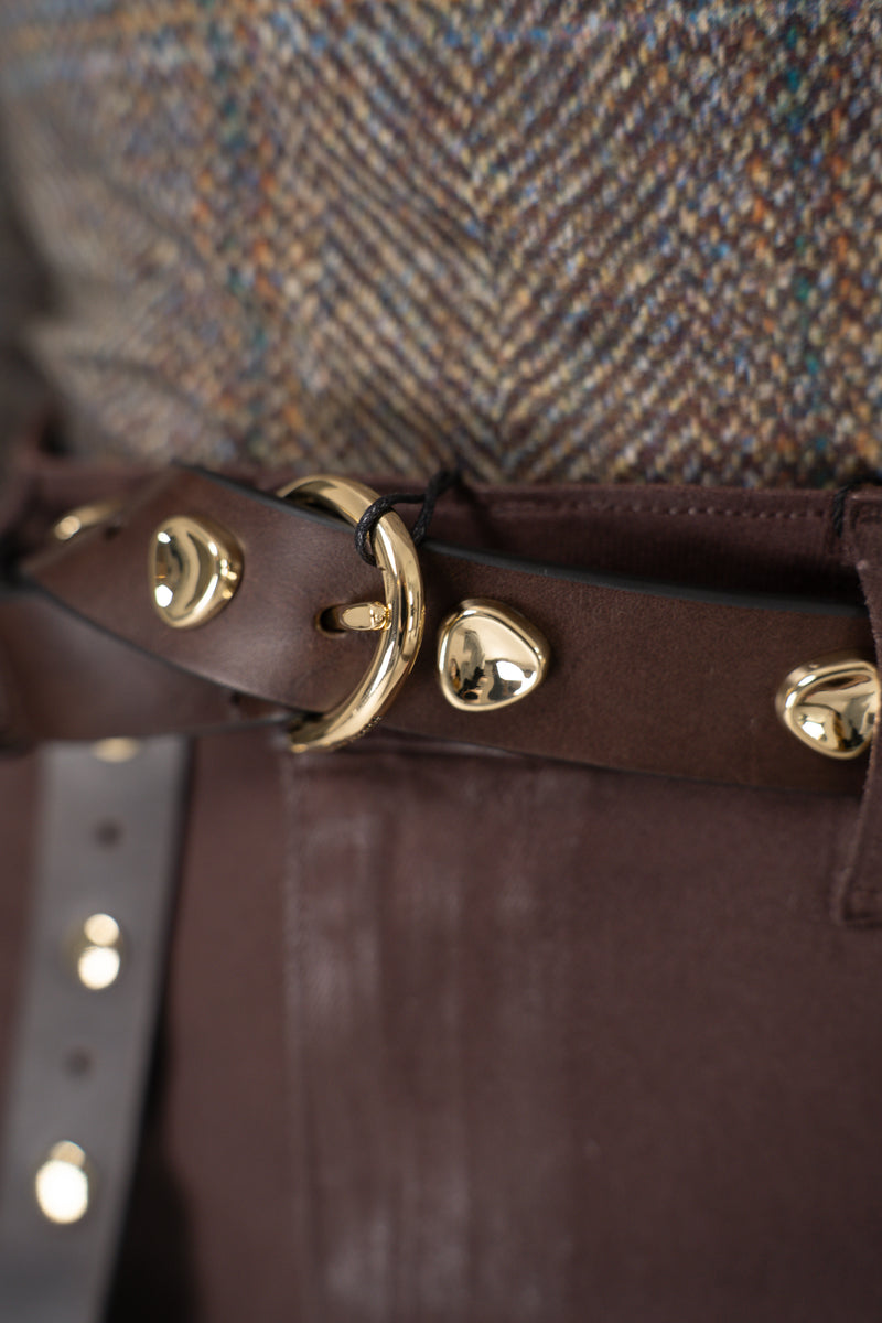 Rag & Bone Brynn Leather Studded Belt in Dark Espresso Vancouver. Shop Online or in Store.