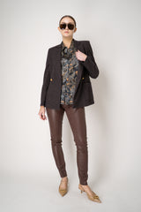 L'Agence Marguerite Coated Skinny Jeans in Chocolate Brown Vancouver. Shop Online or in Store.