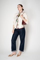 MeiMeiJ Knit Wool Cardigan with Blob Appliqués in White Vancouver. Shop Online or in Store.