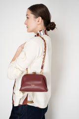 Dolce & Gabbana Mini "Nonna" Hand Bag in Red Wine Plongé Nappa Leather