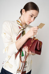 Dolce & Gabbana Mini "Nonna" Hand Bag in Red Wine Plongé Nappa Leather