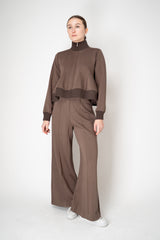 MeiMeiJ Stretch Viscose High Rise Pull-On Trousers in Stone Taupe Vancouver. Shop Online or in Store.