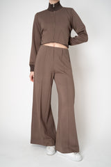 MeiMeiJ Stretch Viscose High Rise Pull-On Trousers in Stone Taupe Vancouver. Shop Online or in Store.