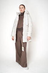Herno A-line Satin Finish Hooded Coat in White Vancouver. Shop Online or in Store.