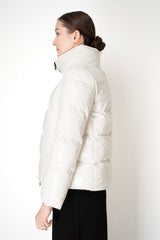 Herno Gloss Puffer Cropped Jacket in White Vancouver. Shop Online or in Store.