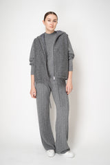Peserico Wool Cashmere High Neck Lurex Knit Pullover in Grey Vancouver. Shop Online or in Store.