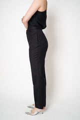 Fabiana Filippi Tapered Leg Flannel Trousers With Filo Diamante Loop in Black