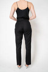 Fabiana Filippi Tapered Leg Flannel Trousers With Filo Diamante Loop in Black