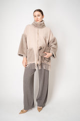 Herno Wool Cashmere Poncho Jacket in Rose Taupe Vancouver. Shop Online or in Store.