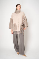 Herno Wool Cashmere Poncho Jacket in Rose Taupe Vancouver. Shop Online or in Store.