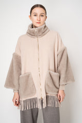 Herno Wool Cashmere Poncho Jacket in Rose Taupe Vancouver. Shop Online or in Store.