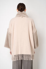 Herno Wool Cashmere Poncho Jacket in Rose Taupe Vancouver. Shop Online or in Store.