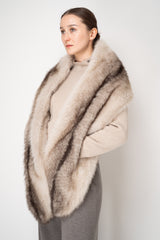 Herno Faux Fur Brushed Maxi Scarf in Taupe Vancouver. Shop Online or in Store.