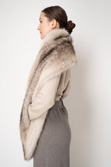 Herno Faux Fur Brushed Maxi Scarf in Taupe Vancouver. Shop Online or in Store.
