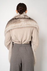 Herno Faux Fur Brushed Maxi Scarf in Taupe Vancouver. Shop Online or in Store.