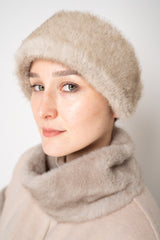 Herno Faux Fur Brushed Headband in Taupe Vancouver. Shop Online or in Store.