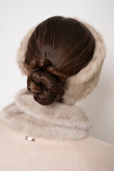 Herno Faux Fur Brushed Headband in Taupe Vancouver. Shop Online or in Store.