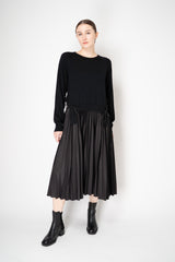MeiMeiJ Merino Wool Knit Layered Dress with Bow Embellished Trims in Black Vancouver. Shop Online or in Store.