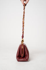 Dolce & Gabbana Mini "Nonna" Hand Bag in Red Wine Plongé Nappa Leather
