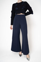 MeiMeiJ Stretch Viscose High Rise Pull-On Trousers in Blue Vancouver. Shop Online or in Store.
