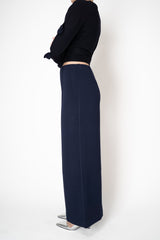 MeiMeiJ Stretch Viscose High Rise Pull-On Trousers in Blue Vancouver. Shop Online or in Store.
