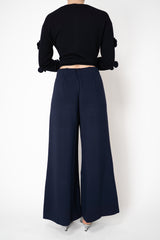 MeiMeiJ Stretch Viscose High Rise Pull-On Trousers in Blue Vancouver. Shop Online or in Store.
