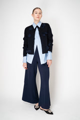 MeiMeiJ Stretch Viscose High Rise Pull-On Trousers in Blue Vancouver. Shop Online or in Store.