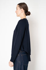 MeiMeiJ Merino Wool Knit Cardigan with Bow Embellished Trims in Navy Vancouver. Shop Online or in Store.