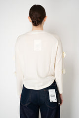 MeiMeiJ Knit Wool Cardigan with Blob Appliqués in White Vancouver. Shop Online or in Store.