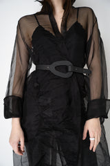 Odeeh Loop Buckle Leather Belt in Black