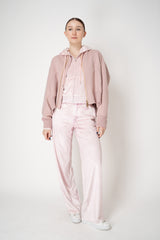 Rag & Bone Miramar Velvet Zip Hoodie in Pink Marble