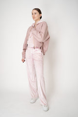 Rag & Bone Miramar Velvet Zip Hoodie in Pink Marble