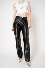 Rag & Bone Sutton Faux Leather Mid-Rise Pants in Black