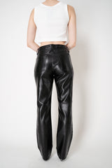 Rag & Bone Sutton Faux Leather Mid-Rise Pants in Black