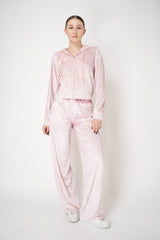 Rag & Bone Miramar Velvet Zip Hoodie in Pink Marble