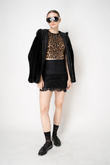 Dolce & Gabbana Cropped Jersey T-shirt in Leopard