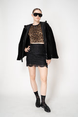 Dolce & Gabbana Cropped Jersey T-shirt in Leopard