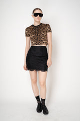 Dolce & Gabbana Cropped Jersey T-shirt in Leopard