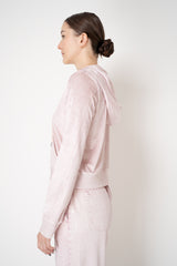 Rag & Bone Miramar Velvet Zip Hoodie in Pink Marble