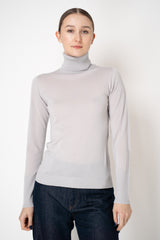 Lorena Antoniazzi Fine Merino Knit Turtleneck in Icy Blue Grey