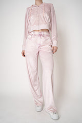 Rag & Bone Miramar Pull-On Velvet Wide Leg Pants in Pink Marble