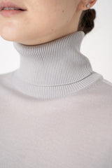 Lorena Antoniazzi Fine Merino Knit Turtleneck in Icy Blue Grey