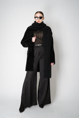Lorena Antoniazzi Reversible Leather and Shearling Coat in Black
