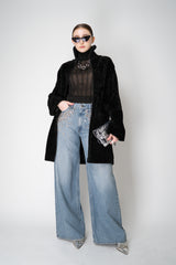 Lorena Antoniazzi Reversible Leather and Shearling Coat in Black